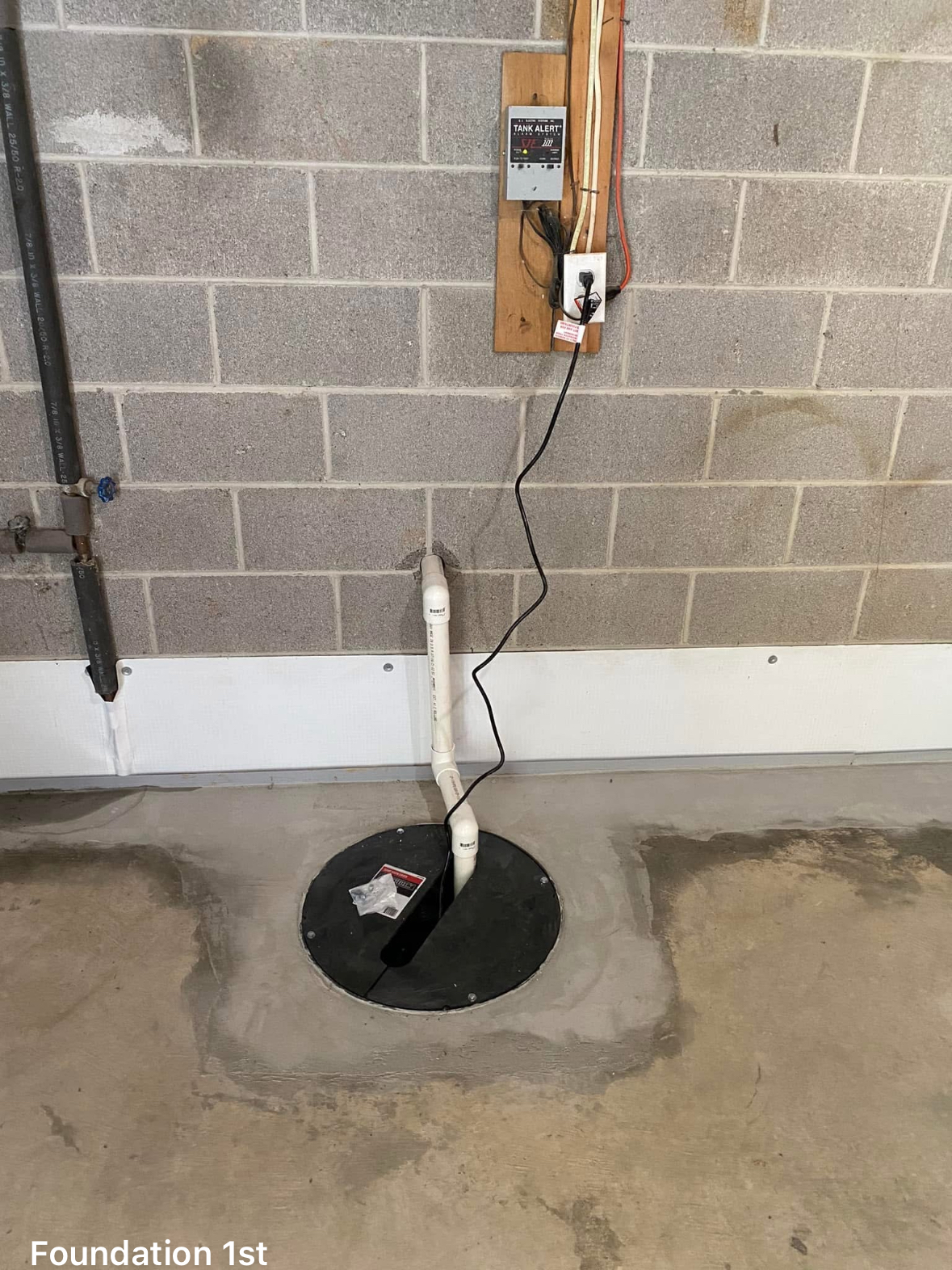 Basement sump pump installation